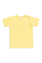 Short-sleeved yellow children's shirt in basic style.