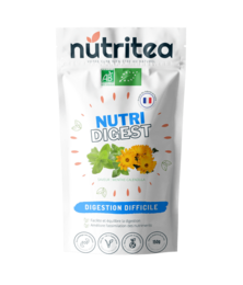 Organic herbal tea for digestion and anti-bloating, featuring a blend of natural ingredients to support digestive health.