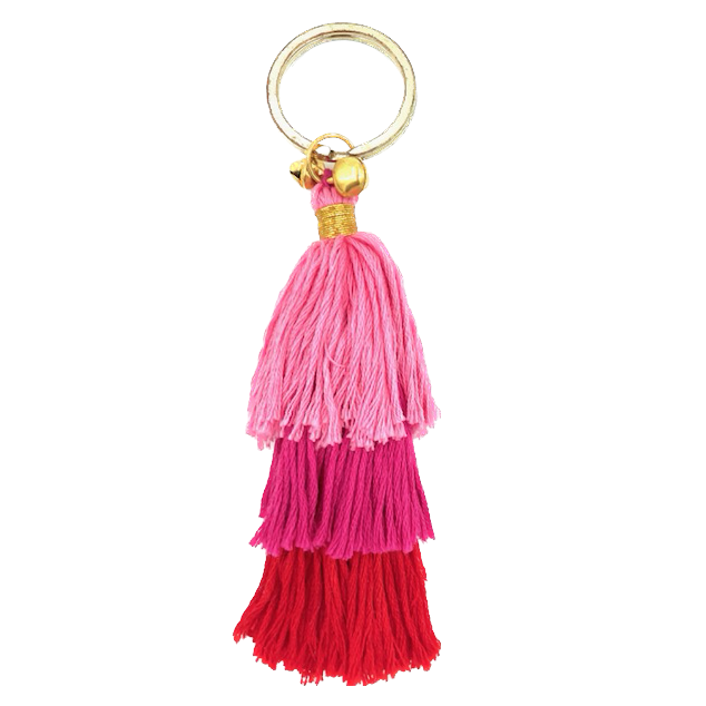 keychain tassels red - organic cotton - handmade in Nepal - bag hanger  Online Wholesale