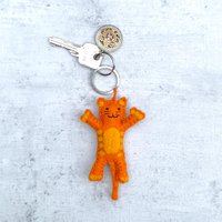 Schlüsselanhänger Katze rot