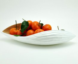 Ciotola in legno - fruttiera - insalatiera - modello Palm Seed - bianca - diverse misure