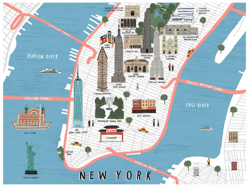 Impresión del mapa de Nueva York