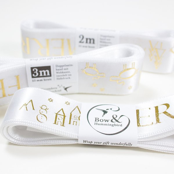 Satin ribbon Merry Christmas (3 m)