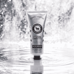  Organic goat milk hand cream, moisturizing and nourishing formula.