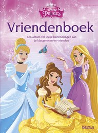 A colorful children's book featuring Disney Princess characters. The book cover shows Cinderella, Belle, and Rapunzel in their iconic dresses.
