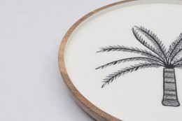 Tree Enamelled round tray