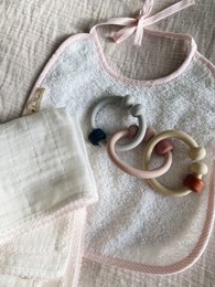 Muslin with crochet piping - Pink Piping