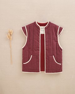 Lila Cordweste für Mädchen mit beigen Tupfen P78-11604145