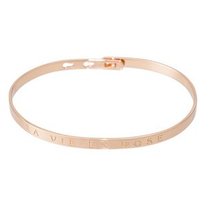 roze armband met boodschap “La vie en rose”