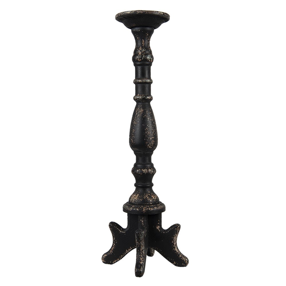 Kandelaar 60 cm Zwart Hout Kaarsenstandaard