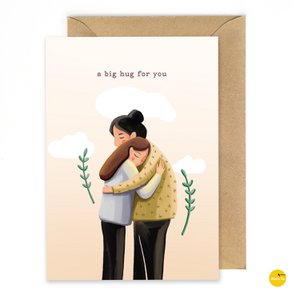greeting card big hug (English)
