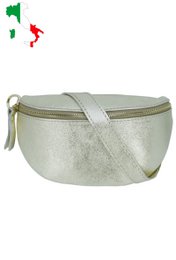 Belt bag in shiny metallic iridescent leather Size M IT2516