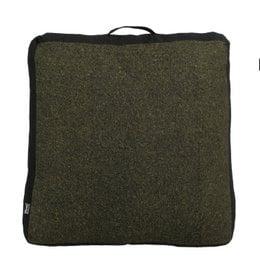 Dark brown cotton floor cushion with textured surface.