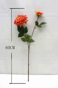 Kunstblume Dahlie orange rot 60 cm