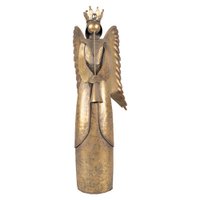 Christmas decoration Angel statue 20x16x52 cm Brown Metal