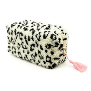 Cosmetic bag square Teddy "Leo" white/pink