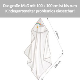 Handdoek met capuchon wolk wit, 100 x 100
