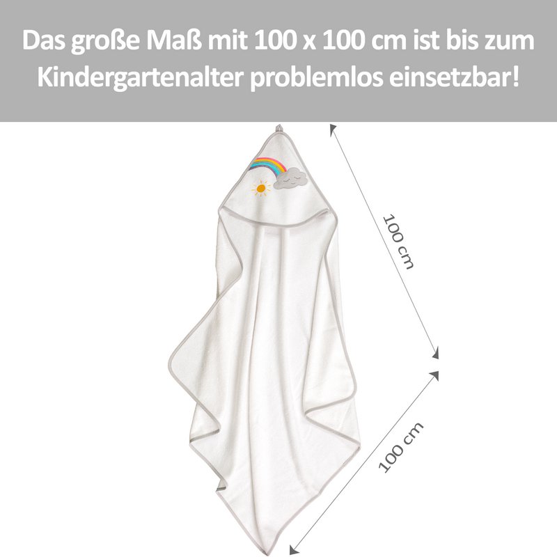Handdoek met capuchon wolk wit, 100 x 100