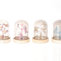 Bell jar with butterfly with lighting 13.5 cm
