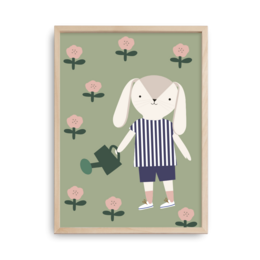  Llama Aviator Poster - A colorful and whimsical poster featuring a llama in a vintage-style airplane, perfect for decorating a kid's room. Available in multiple sizes and color options.