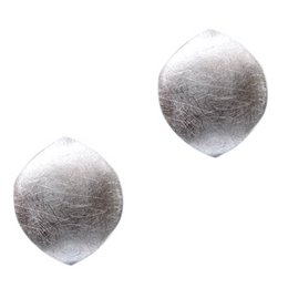 Silver ear studs with a curved, abstract design. Made of high-quality 950 sterling silver.