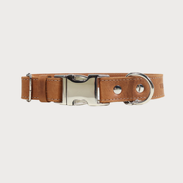  Leather dog collar, cognac brown red green black, adjustable buckle, durable pet accessory