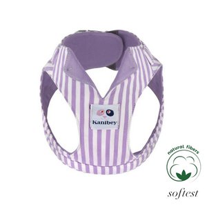 %100 Cotton Lilac Striped Collar Harness