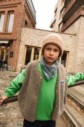  Celadon green child scarf, soft woven fabric, versatile neck accessory for kids, 50cm length