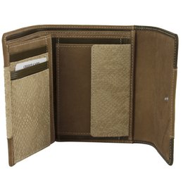 Sunsa damesportemonnee. Leren portemonnee. Portemonnee met RFID-bescherming. Portemonnee gemaakt van overgebleven leer. middelgrote portemonnee voor dames met veel creditcardvakjes - portemonnee voor dames, cadeau-idee