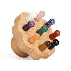 Flower Scalp Brush in FSC Beech Wood - 9 Natural Stone Massage Points - Stimulates Blood Circulation - Revitalizes Scalp - Natural Lithotherapy Hair Care