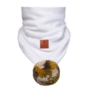 Winterbandana ALPACA BOHO Weiß Grün M