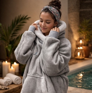 Poncho spa & bien-être – ultra doux – chaleur et confort – idéal détente – taille universelle