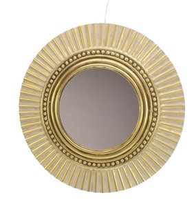 Spiegel rond antiek goudkleur metaal
