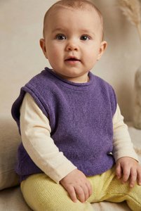 Merinowol gebreide baby spencer - Violet