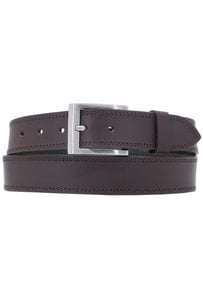 Buffalo leather large belt PF29 dark brown