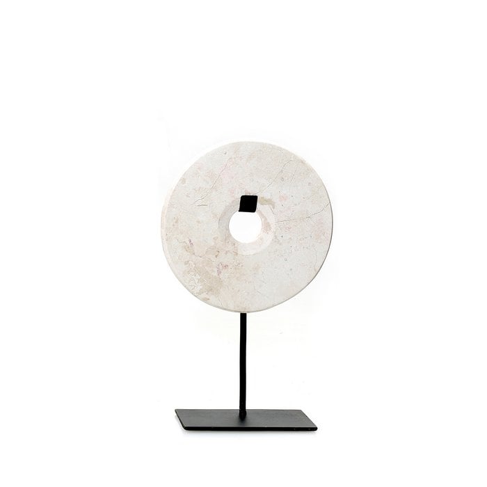 The Marble Disc on Stand - White - S