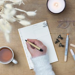 Prikkelarme A5 dagplanner 'Lotus' schrijfblok