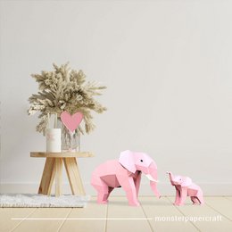 DIY Elephants Mama & Baby – Pink