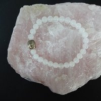 Ladies bracelet White Jade with Buddha bead