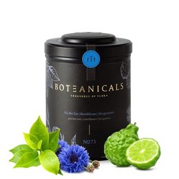 "Pai Mu Tan white tea with cornflower and bergamot. The tea leaves have a light green color with blue cornflower petals and a citrusy bergamot aroma."

The product is a Pai Mu Tan white tea blend with cornflower and bergamot. The tea leaves have a light green color with blue cornflower petals visible, and the blend has a citrusy bergamot aroma. This information would be relevant for a semantic search on this tea product.