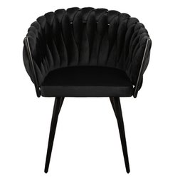 Sedia Wave nera (set di 2)
