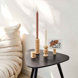 Totem-Kerzenhalter aus Holz - Tall Nº 1