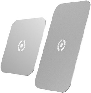 Celly - GhostPlate Magneetplaat Smartphone Set van 2 Stuks Assorti - Zilver