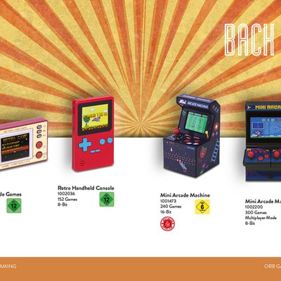 ORB Mini Arcade Machine with dual controller 300x 8-bit